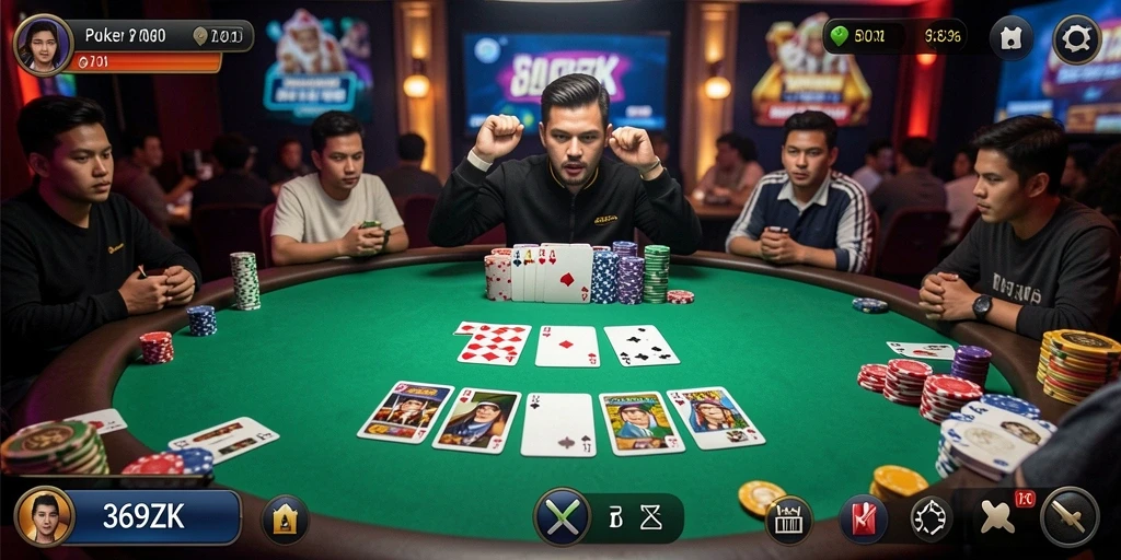 Tampilan menarik dari gameplay Poker di 369ZK.