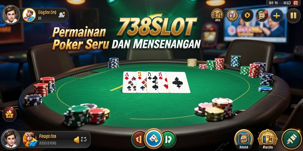 Tampilan menakjubkan dari gameplay Poker 738SLOT.