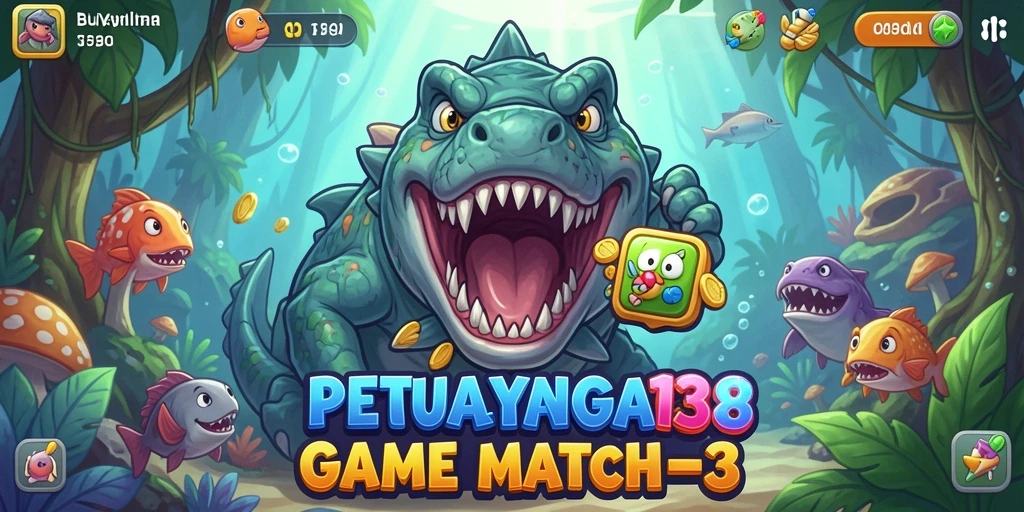 Gameplay seru BUAYA138 dengan tantangan Match-3 yang menarik.