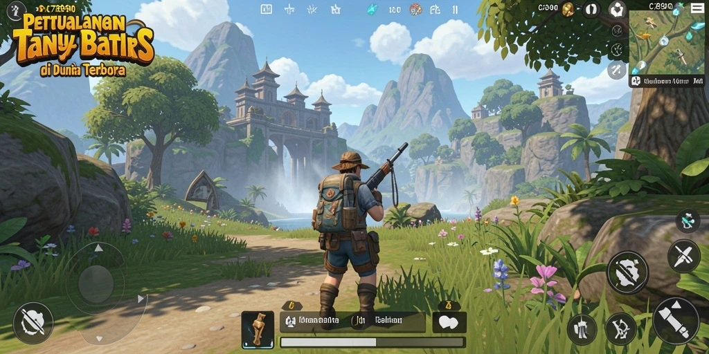 Screenshot menampilkan aksi gameplay mendebarkan di dunia terbuka.