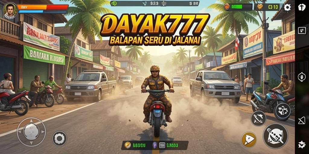 Tangkapan layar menunjukkan aksi balapan yang seru dan penuh adrenalin.