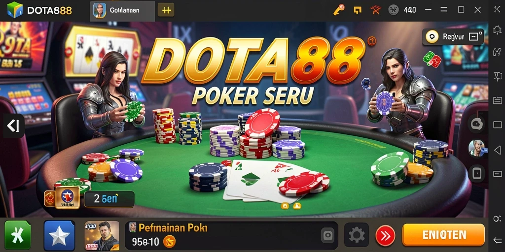 Tampilan seru gameplay Poker di DOTA88 dengan pemain yang kompetitif.