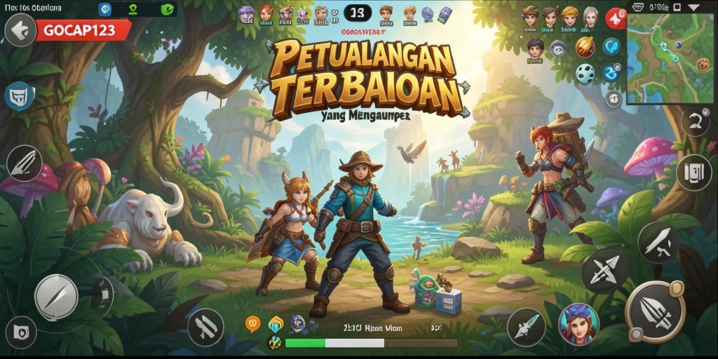 Screenshot gameplay GOCAP123 yang menampilkan dunia terbuka yang luas.