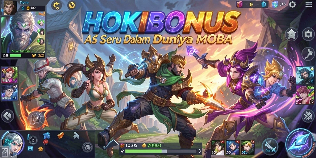 Tampilan seru dari gameplay HOKIBONUS di arena pertempuran.