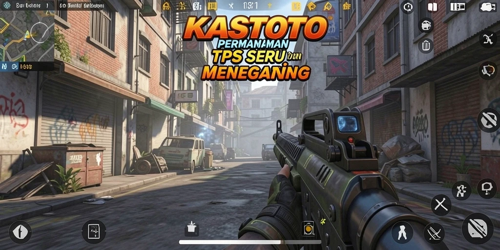 Tangkapan layar utama KASTOTO menampilkan aksi gameplay TPS yang mendebarkan.