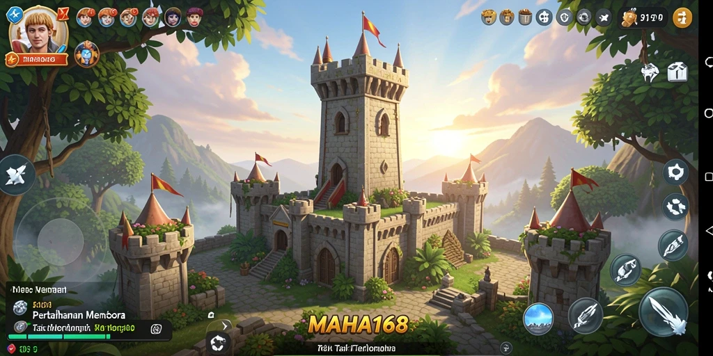 Tampilan permainan Tower Defense yang mendebarkan di MAHA168.