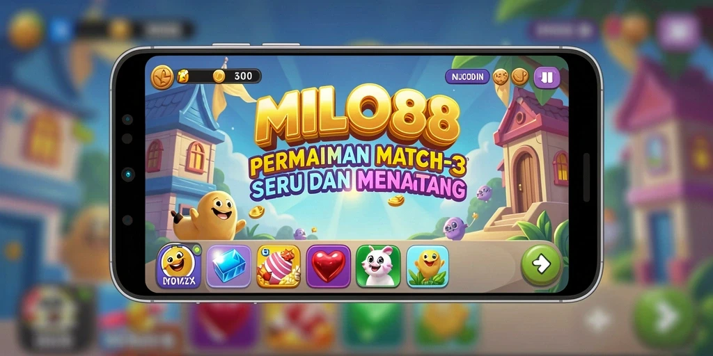 Tampilkan gameplay seru dari MILO88 dalam mode Match-3.