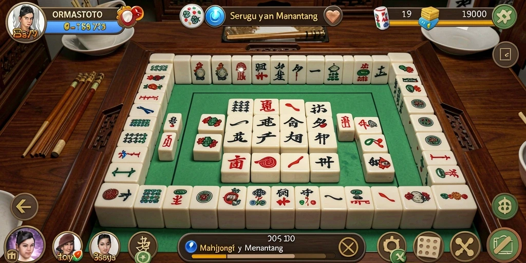 Tampilan gameplay menarik dari game Mahjong ORMASTOTO.