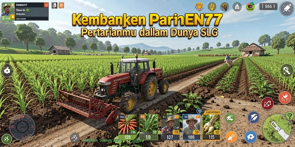 Tampilan gameplay dan pertanian dalam PANEN77 yang menarik.
