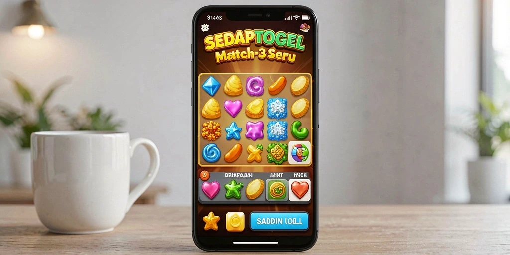 Screenshot gameplay SEDAPTOGEL yang menampilkan keseruan mencocokkan simbol.