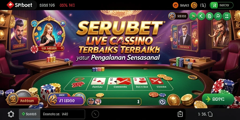 Tampilan SERUBET menunjukkan dealer live dan interaksi pemain yang menyenangkan.