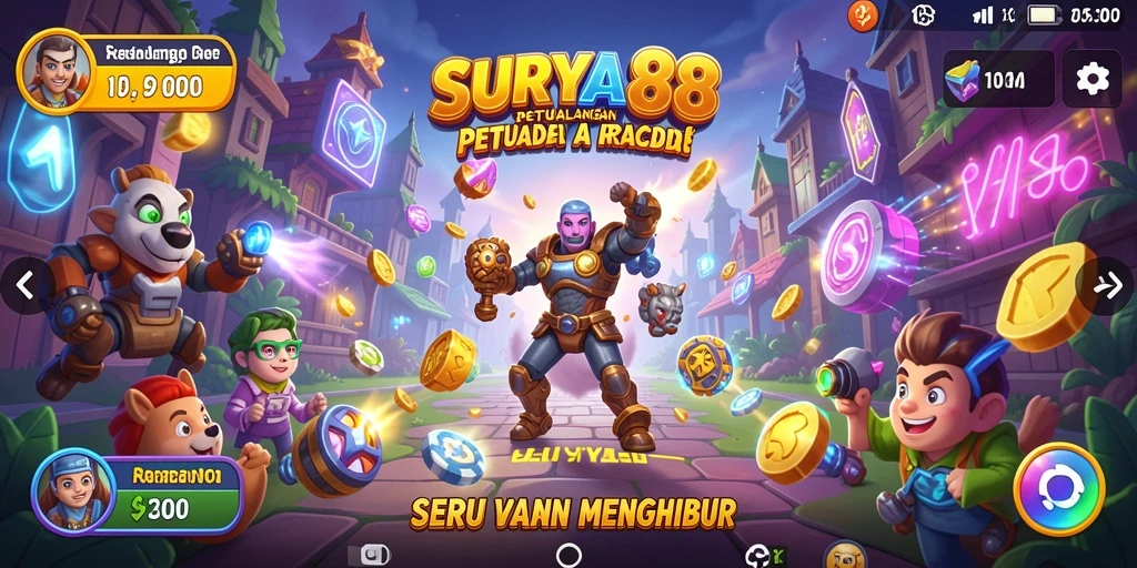 Tampilan gameplay seru dan penuh warna dari SURYA88.