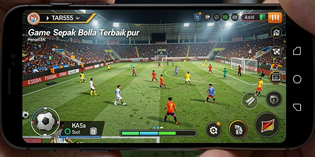 TAR555 menampilkan gameplay sepak bola yang seru dan mendebarkan.