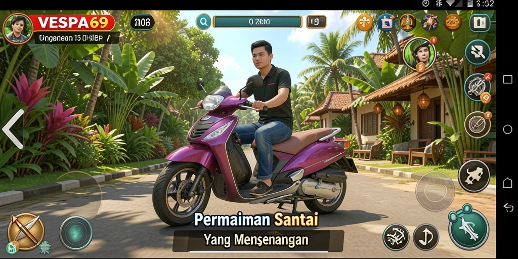 Tampilan gameplay VESPA69 yang seru dan menghibur.