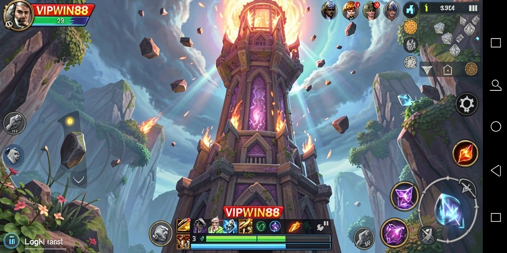 Screenshot utama menunjukkan aksi menegangkan dalam Tower Defense.