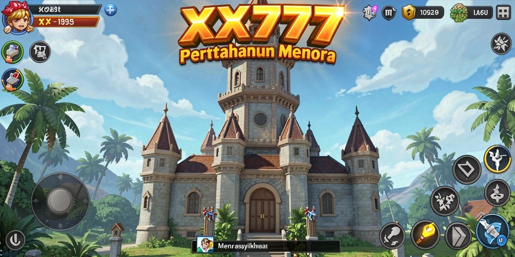 Tampilan gameplay XXX777 dengan aksi menara pertahanan yang mendebarkan.